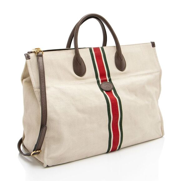 Gucci Canvas Web Foldable Large Tote - Picture 2 of 16